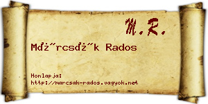 Márcsák Rados névjegykártya